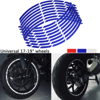 16Pcs 17"18" Motorcycle Car Reflective Rim Tape Strips for Wheel Tire Stickers Motorbike Auto Decals