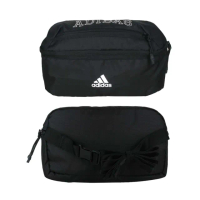 【adidas 愛迪達】小型運動腰包-臀包 側背包 斜背包 肩背包 3.8L 愛迪達 黑白(GU0890)
