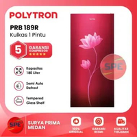 KULKAS 1 PINTU 180L POLYTRON PRB189R ( GARANSI RESMI MEDAN)
