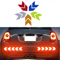 10PCS Car Reflective Sticker Warning Decals Arrow Sign Tape Stickers For Auto Tail Bar Bumper Trunk Safety Decoration Stickers