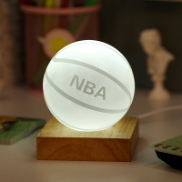 發光籃球水晶球辦公室電腦桌面小擺件創意家居房間裝飾品畢業禮物