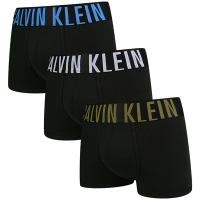 Calvin Klein Intense Power 男內褲 高彈性棉質寬版腰帶 短版合身四角褲/CK內褲-藍黑、灰黑、綠黑  三入組