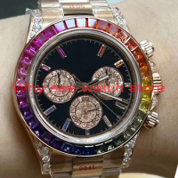Customized Rainbow Watch Bezel And Dial For Daytona 116595 RBOW 4130 Movement Assembling a Watch Refitting Watches