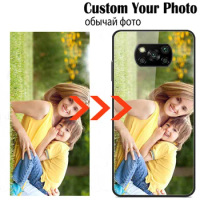Custom Personalized Photo Cases For Xiaomi Poco X3 Pro X4 Pro 5G X3 NFC X 3 GT DIY Phone Cover Picture Design Glass TPU Fundas