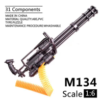 1:6 1/6 Scale 12 inch Action Figures M134 MG3 HK416 Gatling Minigun T800 Heavy Machine Guns + Bullet Belt Gift Toy For Children