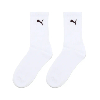 【PUMA】長襪 NOS Crew Socks 白 黑 基本款 休閒襪 中筒襪 襪子(BB1345-19)