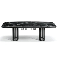 Italian Mild Luxury Marble Dining Table Large Flat Villa High-End Custom Designer Model Dining Table