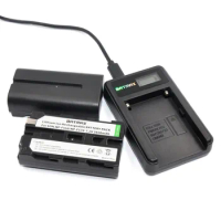 2Pcs 2600mAhNP-F550 NP F550 NPF550 Rechargeable Li-ion batteries&amp;LCD USB Charger for Sony NP-F530 NP-F570 NP-F730 NP-F750 Hi-8