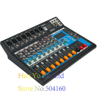 Professional Karaoke Audio Mixer 8 Channel Amplifier Microphone Sound Mixing Console With USB 48V Phantom Power