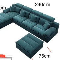 Nordic sofa living room modern simple small house latex fabric sofa pillow extremely simple technology fabric sofa