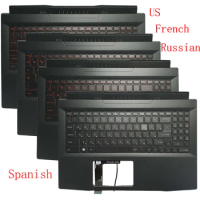 New Backlit US/French/Russian/Spanish Keyboard For MSI Pulse GF66 GL66 MS-1581 MS-1582 1581 11SC 11UE With Palmrest Upper Cover