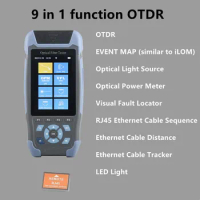 Pro Mini OTDR active fibe Fiber Optic Reflectometer 980rev with VFL OLS OPM Event Map 24dB for 64km Fiber Cable Ethernet Tester
