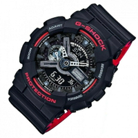 CASIO卡西歐G-SHOCK 絕對強悍時尚潮流運動錶-黑紅(GA-110HR-1A)