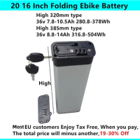 20 16 Inch Folding Ebike Battery 36V 7.5Ah 7.8Ah 8Ah 8.8Ah 10Ah 10.4Ah 12Ah 14Ah Foldable E-bike Battery Gotrax EBE1 Battery