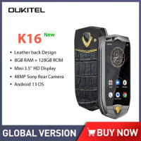 Oukitel K16 Rugged Phones 3.5Inch Display 8GB+128GB Android 13.0 Mini Smartphones 48MP Camera 4G Small Mobile Phone 3050mAh NFC