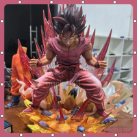 38cm Dragon Ball Figures Son Goku Anime Figure Kaiouken Goku Super Saiyan God Model Doll Pvc Statue Decoration Gifts Toys