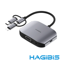 HAGiBiS海備思 蘋果lightning/Type-C/Micro USB手機影音轉接器