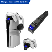 For PS5 Slim Dual Controller Charging Dock Controller Charger Replacement Charging Docking Station Stand for Playstation 5 Slim