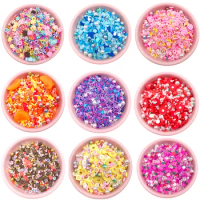 50g Rhinestone Crystal Pearls Polymer Clay Sprinkles for DIY Crafts Tiny Cute Plastic Klei Accessories Slimes Filling Decoration