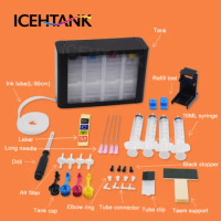 ICEHTANK Ciss Ink Tank Kit Ink Cartridge For HP 63 63XL Ink Cartridge for Deskjet 1110 1111 1112 2130 2131 2132 Printer