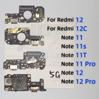 For Xiaomi Redmi Note 11 11E 11R 11T 11s 12C 12 Pro Plus 4G 5G USB Mic Sub Board Dock Charger Connector Charging Port Flex Cable