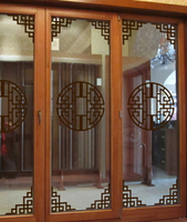 中式古典窗花格墻貼紙 玻璃門櫥窗邊角裝飾貼 家居窗花裝飾貼紙1入