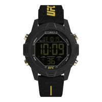 Jam Tangan Unisex Timex UFC Brawler TW2V97900 Indiglo Digital Dial Black Silicone Strap Hitam