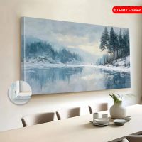 2D Flat Single Frame Artwork, Depicting Snow Scenery, Perfect for Winter Theme Decoration. These Can