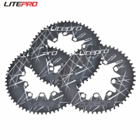 Litepro 54 56 58 60T Oval Chainring Folding Bicycle 110 130BCD Crankset Aluminum Alloy Road Bike Sprocket