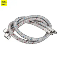 G1/2 60cm 1 Pair Stainless Steel Flexible Plumbing Pipes Cold Hot Mixer Faucet Water Supply Pipe Hoses Bathroom Part