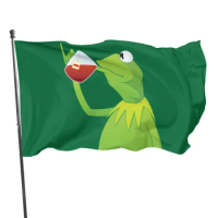 Funny Kermit the Frog Flag Anime Banner Size Pattern Custom Home Decor Outdoor Decoration Flags