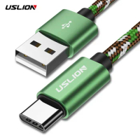 USLION 2.4A Type C Cable Android Mobile Phone Fast Charging USB 3.0 Wire Cord For Xiaomi 8 7 Redmi Huawei OPPO POCO Samsung S9