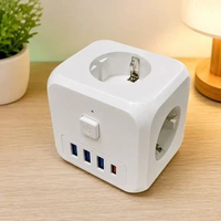 Stopkontak Banyak Lubang Colokan Listrik Universal 3 Soket + 3 USB + Type‑C Anti Shock Putih