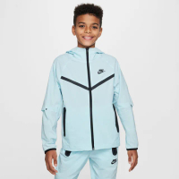 【NIKE 耐吉】外套 童裝 男大童 運動連帽外套 B NSW TCH WVN FZ JKT - PD 藍 HQ8911-474