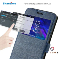 PU Phone Case For Samsung Galaxy S24 Plus Flip Case For Samsung Galaxy S24 Plus View Window Book Case TPU Silicone Back Cover