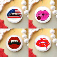 10mm 12mm 25mm 14mm 16mm 18mm 20mm Photo Glass Cabochons Round Cameo Set Handmade Settings Stone Snap Lips LCM006