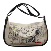 snoopy Canvas Shoulder Bag Women's Summer Messenger Bag 2023 New Y2K Cartoon School girl Handbag Casual Dumpling tote Bag