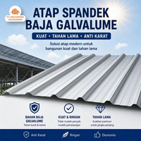 Atap Baja Spandek Galvalume / Standar β Ringan, Kuat, dan Tahan Lama 0,40