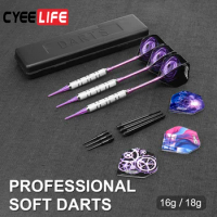 CyeeLife Soft tipped Darts Professional Indoor plastic tip Darts Set For Electronic Dartboard Games