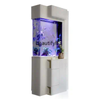 yj Small Floor Partition Ecological Change Water Intelligent Integration with Shoe Cabinet Glass Aquarium