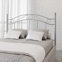 Mainstays Full/Queen Metal Headboard with Delicate Detailing, Pewter