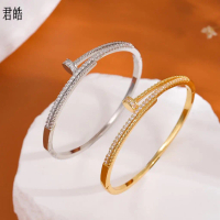 [ส่งฟรี] Bracelets, 18K Gold-Plated Diamond Bracelets, Korean Style Women's Bracelets, Couples' Gift