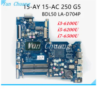 CDL50 LA-D707P BDL50 LA-D704P Mainboard For HP 15-AY 250 G5 Laptop Motherboard 854937-601 With Core i3 i5 i7-7500U CPU UMA DDR4