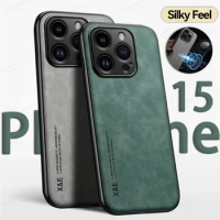 Luxury Slim Leather Case For iPhone 15 14 11 13 12 Pro Max Mini XR XS Max 8 7 SE Plus Shockproof Magnetic Back Cover Accessories