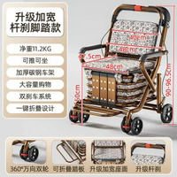 老年人推車 代步折疊手推購物車 便攜輕便買菜車 可坐老人助行小推車