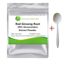 Supply 50-1000g Korean Red Ginseng Root Extract Powder ,herb Serum Tincture Enrich Ginsenosides ,anti-aging
