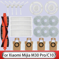 For Xiaomi Mijia M30 Pro C107 robot Vacuum Cleaner mop Choth vacuum bags Accessories Side Brush Filter Replaceable Spare Parts