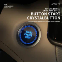 Toyota One-button Auto Start Crystal Button Cover Ignition Frame Car Accessories for Toyota Camry RAV4 Chr Yaris Prius Cruiser
