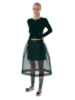 See-Through Layered Skirt Black