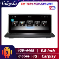 Tokesla Car Audio For Volvo XC90 Radio 2 Din Android PX6 Stereo Receiver Central Multimedia Dvd Video Players GPS Navigation 4G